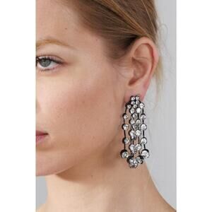 Nwt- Zara - Rhinestone Cascade Earrings